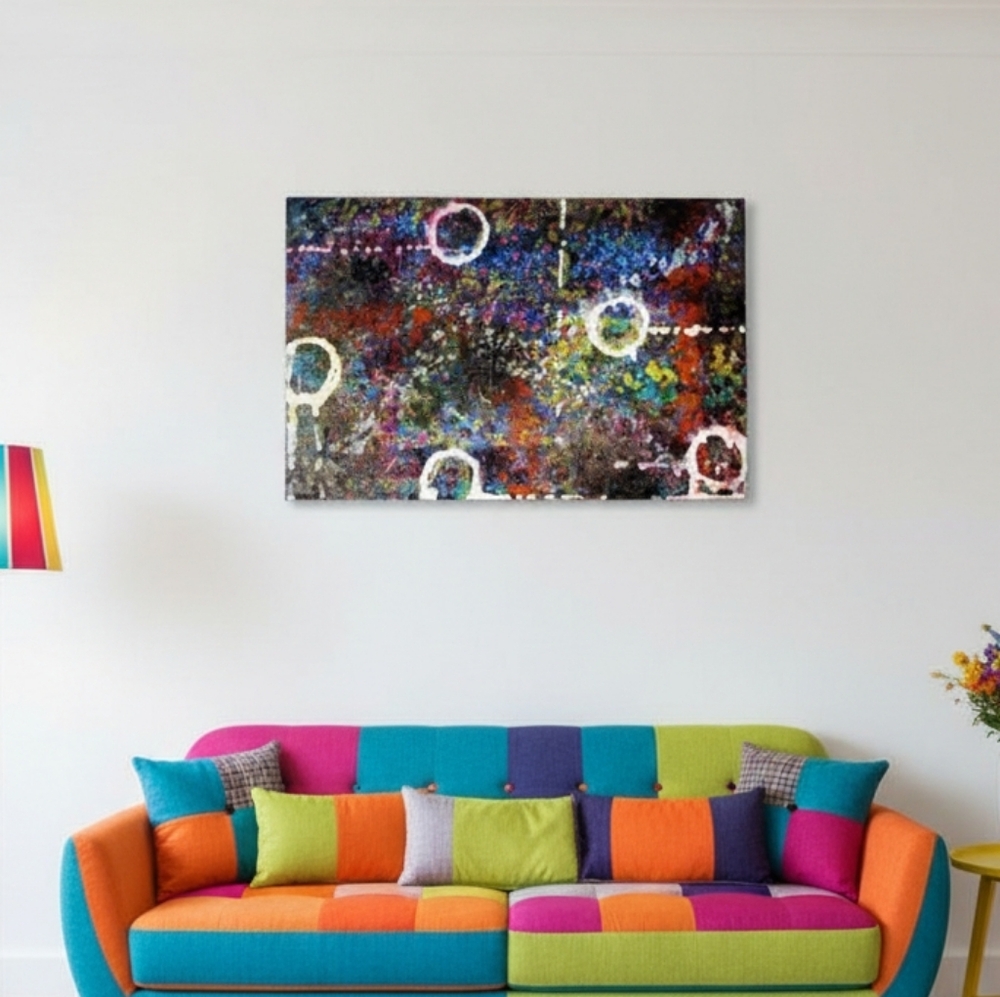 HANDCRAFTED Abstract Painting HANDPAINTED Wall Art Decor HANDMADE Bright Artwork
